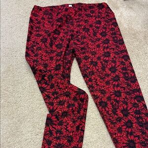 LuLaRoe Red Floral leggings
